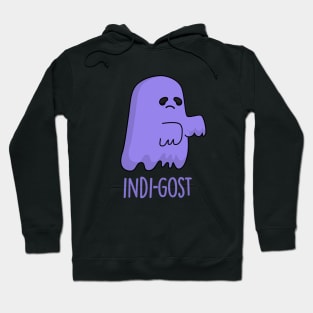 Indi-gost Cute Halloween Indigo Ghost Pun Hoodie